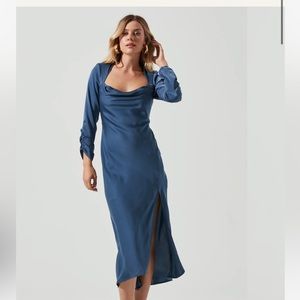 Astr the label blue silky dress